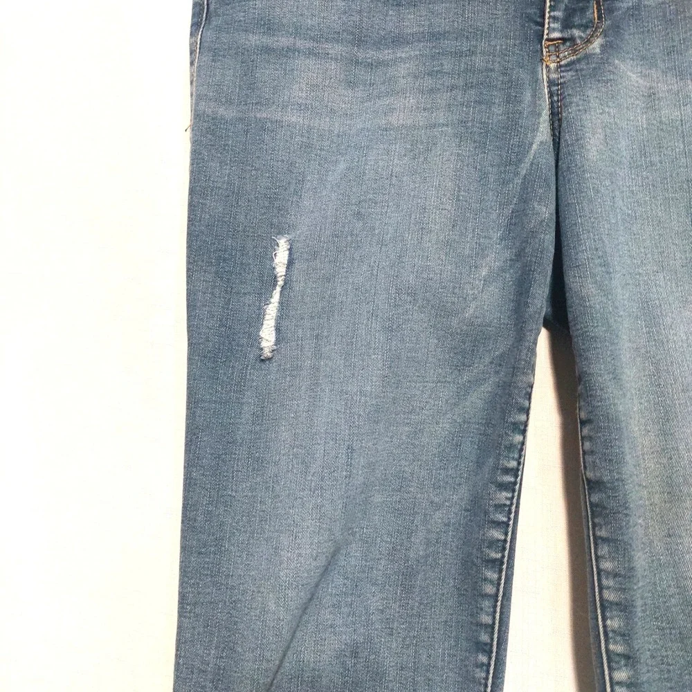 Democracy Womens 12 Jeans Ab Solution Distressed Skinny Ankle Stretch Light Wash - Picture 2 of 10